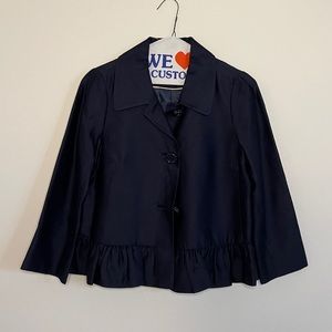 Kate spade navy blazer with ruffle detail 0